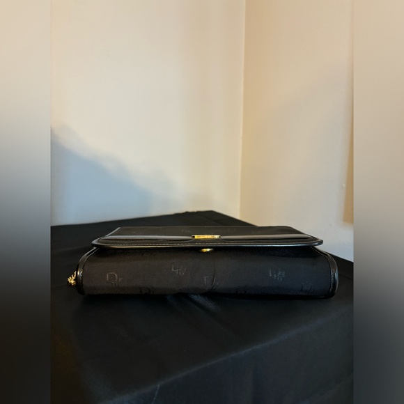 Authentic DIOR Vintage CD Black Crossbody Bag Gold Tone - Picture 7 of 14